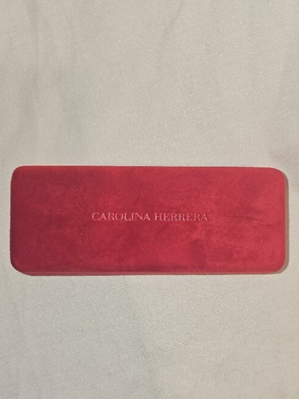 Carolina Herrera Red Velvet Eyeglass Case Used